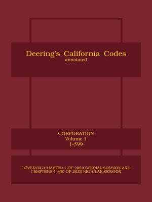 cover image of Deering's California Corporations Code Annotated
